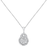 <span>¡REBAJAS DE DIAMANTES! </span>Collar con colgante de diamante redondo de oro blanco de 14 quilates de 0,58 quilates de 45 cm de largo