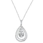 <span style="color:purple">SPECIAL!</span>.92cts 14kt White Gold Round Diamond Pear Drop Pendant Necklace 18" Long