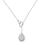 <span style="color:purple">SPECIAL!</span>.52cts 14kt White Gold Round Diamond Tear Drop Pendant Necklace 18" Long