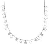 <span>¡LIQUIDACIÓN DE DIAMANTES! </span> Colgante de estrellas de diamantes redondos de oro blanco de 14 quilates de 0,24 quilates, 45,72 cm de largo