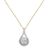 <span>¡LIQUIDACIÓN DE DIAMANTES! </span>Colgante de diamante redondo de oro amarillo de 14 quilates de .73 ct G SI con collar de 18"