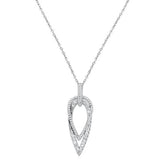 .15cts 14kt White Gold Unique Round Diamond Pendant Necklace 18" Long