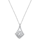 .73cts 14kt White Gold Round Diamond Unique Pendant Necklace 18" Long