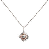 .26ct 14k Two Tone Antique Diamond Pendant Necklace 18" Long