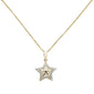 .17ct 14k Yellow Gold Diamond Filigree Star Pendant Necklace 18" Long