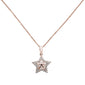 .17ct 14k Rose Gold Diamond Filigree Star Pendant Necklace 18" Long