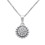 .10ct 14k White Gold Round Diamond Pendant Necklace 18" Long