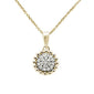 .12ct 14k Yellow Gold Round Diamond Pendant Necklace 18" Long