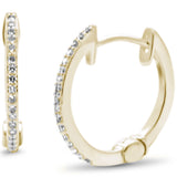<span>DIAMOND CLOSEOUT! </span>.09ct G SI 14K Yellow Gold Diamond Hoop Huggie Earrings