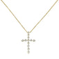 .09ct 14k Yellow Gold Diamond Cross Pendant Necklace 18" Long