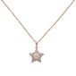 <span>DIAMOND  CLOSEOUT! </span> .17ct 14k Rose Gold Diamond Filigree Star Pendant Necklace 18" Long