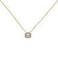 .15ct 14k Yellow Gold Diamond Square Shape Pendant Necklace 18"