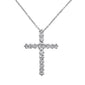 <span style="color:purple">SPECIAL!</span> .98ct 14k White Gold Diamond Cross Pendant Necklace 18" Long