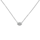 .27ct 14k White Gold Diamond Evil Eye Chai Pendant Necklace 18" Long