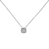 <span>DIAMOND CLOSEOUT! </span>.15ct 14k White Gold Square Diamond Pendant Necklace 18" Long