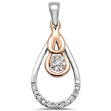 <span>DIAMOND CLOSEOUT! </span> .13ct 14k Two Tone Diamond Modern Teardrop Pendant