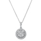 <span style="color:purple">SPECIAL!</span>.76ct 14k White Gold Round Diamond Pendant Necklace 18" Long