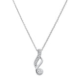 .20ct 14k White Gold Elegant Diamond Pendant Necklace 18"Long