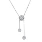 <span style="color:purple">SPECIAL!</span>.96ct 14k White Gold Diamond Lariat Drop Pendant Necklace 18"Long