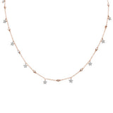 .60ct G SI 14k Rose Gold Diamond Designer Pendant Necklace 16" Long+(1"ext)