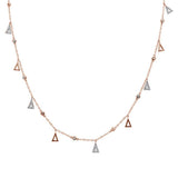 .54ct G SI 14k Rose Gold Diamond Designer Pendant Necklace 16" Long+(1"ext)