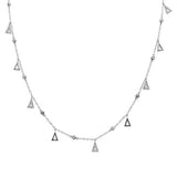 .54ct G SI 14k White Gold Diamond Designer Pendant Necklace 16" Long+(1"ext)