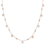 .57ct G SI 14k Rose Gold Diamond Designer Pendant Necklace 16" Long+(1"ext)
