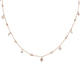 .47ct G SI 14k Rose Gold Diamond Pendant Necklace 16" Long+(1"ext)