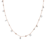 .64ct G SI 14k Rose Gold Diamond Pendant Necklace 16" Long+(1"ext)