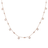 <span>¡LIQUIDACIÓN DE DIAMANTES! </span> Colgante de diamante de oro rosa de 14k de .25ct G SI, 40.6 cm de largo + (2.5 cm ext)