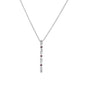 <span>GEMSTONE CLOSEOUT </span>! .09ct G SI 14k White Gold Diamond & Ruby Antique Style Pendant Necklace 18" Long