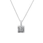 <span>DIAMOND CLOSEOUT! </span>.25ct G SI 14k White Gold Square Diamond Pendant Necklace 18" Long
