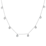 .50ct G SI 14k White Gold Diamond Pendant Necklace 17" Long