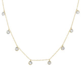 .44ct G SI 14k Yellow Gold Diamond Pendant Necklace 17" Long
