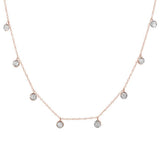 .53ct G SI 14k Rose Gold Diamond Pendant Necklace 17" Long