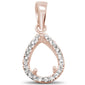 <span>DIAMOND CLOSEOUT! </span>.09ct 14k Rose Gold Pear Teardrop Diamond Semi Mount Pendant