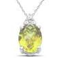<span>GEMSTONE CLOSEOUT </span>! 1.61ct 10k White Gold Lemon Topaz & Diamond Solitaire Pendant Necklace