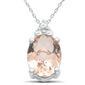 <span>GEMSTONE CLOSEOUT </span>! 1.5ct 10k White Gold Morganite & Diamond Solitaire Pendant Necklace 18"