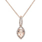 <span>GEMSTONE CLOSEOUT </span>! .81ct 10k Rose Gold Morganite & Diamond Solitaire Pendant Necklace 18"