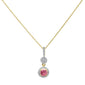 <span>GEMSTONE CLOSEOUT </span>! 0.52cts 10k Yellow Gold Round Pink Tourmaline & Diamond Pendant