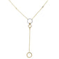 .08ct 14kt Yellow Gold Diamond Drop Lariat Pendant Necklace 18"+ 2" Ext.