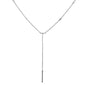 .07ct 14kt White Gold Diamond Drop Lariat Pendant Necklace 18"+ 2" Ext