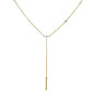 .09ct 14kt Yellow Gold Diamond Drop Lariat Pendant Necklace 18"+ 2" Ext