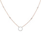 .12ct 14kt Rose Gold Diamond Trendy Round Pendant Necklace 18"+ 2" Ext