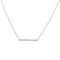 .09ct 14kt White Gold Diamond Bar Pendant Necklace 18"+ 2 Ext.