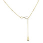 .10cts 14k Yellow Gold Diamond Infinity Designer Lariat Necklace 18"