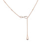 .09cts 14k Rose Gold Diamond Infinity Lariat Pendant Necklace 18"