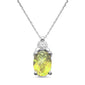 <span>GEMSTONE CLOSEOUT </span>! .72ct 10k White Gold Lemon Topaz & Diamond Solitaire Pendant Necklace 18"