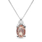 <span>GEMSTONE CLOSEOUT </span>! .65ct 10k White Gold Morganite & Diamond Solitaire Pendant Necklace 18"