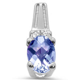 <span>GEMSTONE CLOSEOUT </span>! .75cts 10k White Gold Oval Tanzanite & Diamond Pendant
